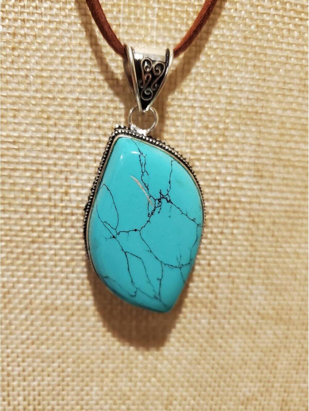 925 turquoise Necklace - Picture 5 of 12